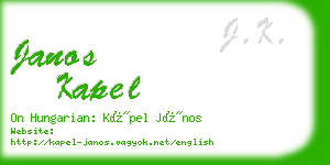 janos kapel business card